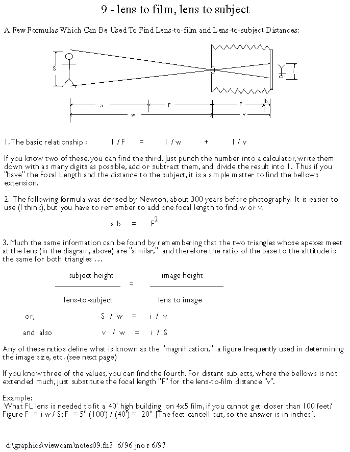 [9: lens to film, lens to subject]